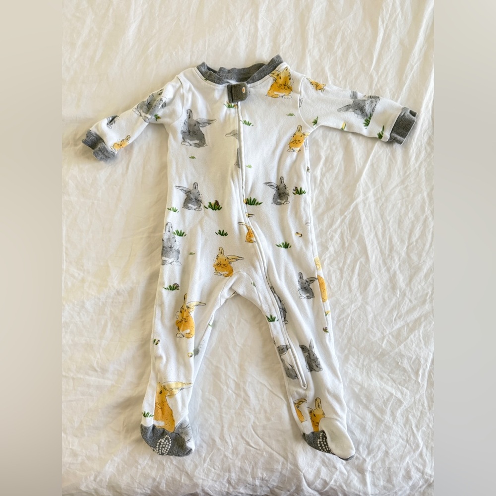 Burt’s Bees Baby Boy Girl Pajamas Sleeper Pjs Footie Rabbit 6-9 Months